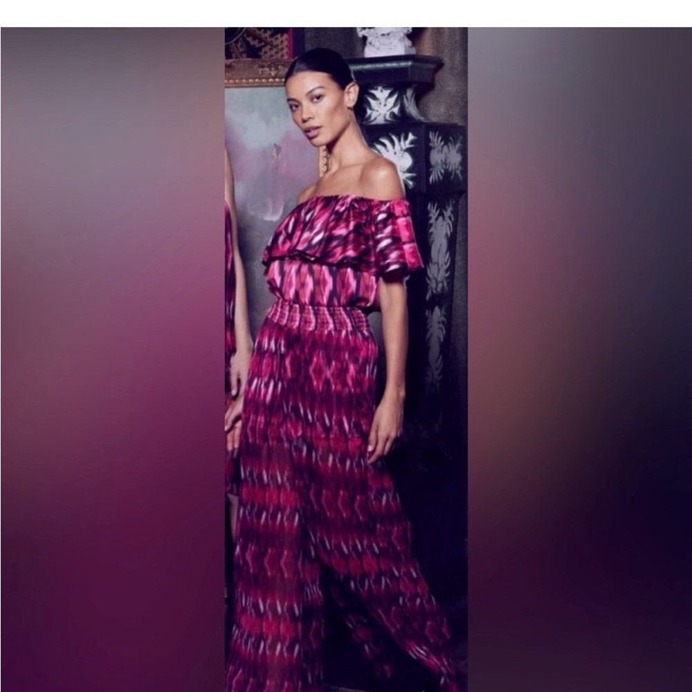 Elegant Pink Off-Shoulder Jumpsuit